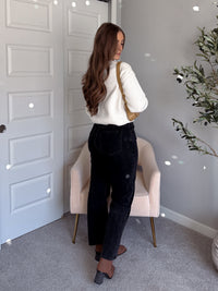 Claire Textured Crew Neck Cardigan (Ivory)