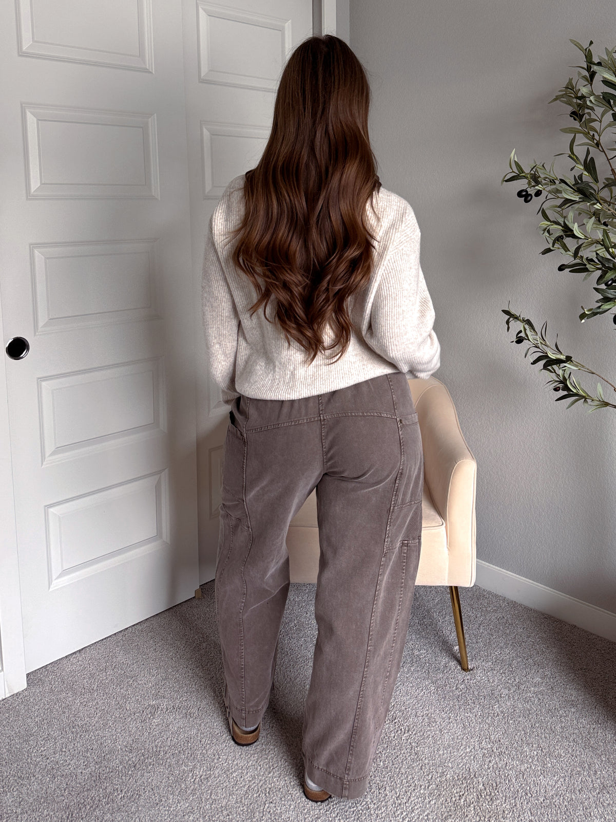 Clara Relaxed Fit Ribbed Cardigan (Oatmeal)
