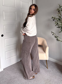 Clara Relaxed Fit Ribbed Cardigan (Oatmeal)