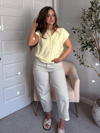 Daisy Lightweight Knit Sleeveless Cardigan (Butter Yellow)