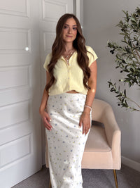 Daisy Lightweight Knit Sleeveless Cardigan (Butter Yellow)