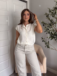 Daisy Lightweight Knit Sleeveless Cardigan (Ivory)