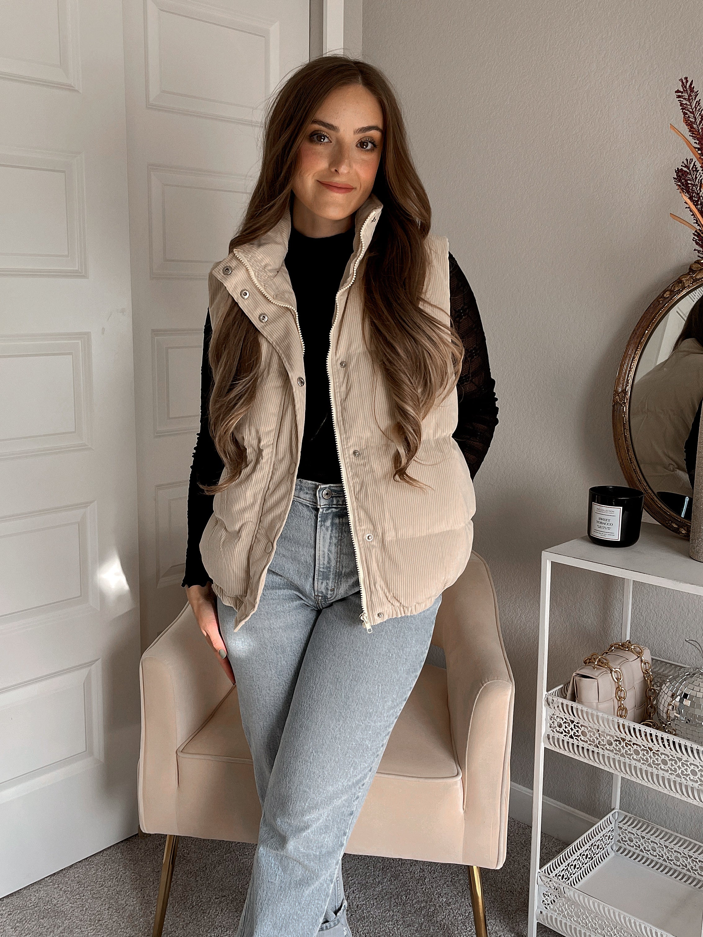 Taupe puffer vest online