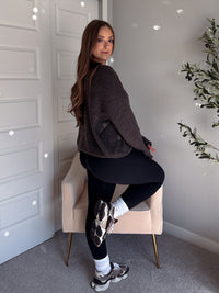 Dillon Oversized Henley Sweater (Deep Brown)