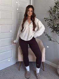 Dillon Oversized Henley Sweater (Oatmeal)