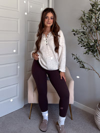 Dillon Oversized Henley Sweater (Oatmeal)