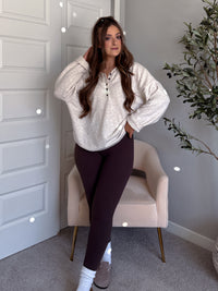 Dillon Oversized Henley Sweater (Oatmeal)