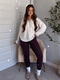 Dillon Oversized Henley Sweater (Oatmeal)