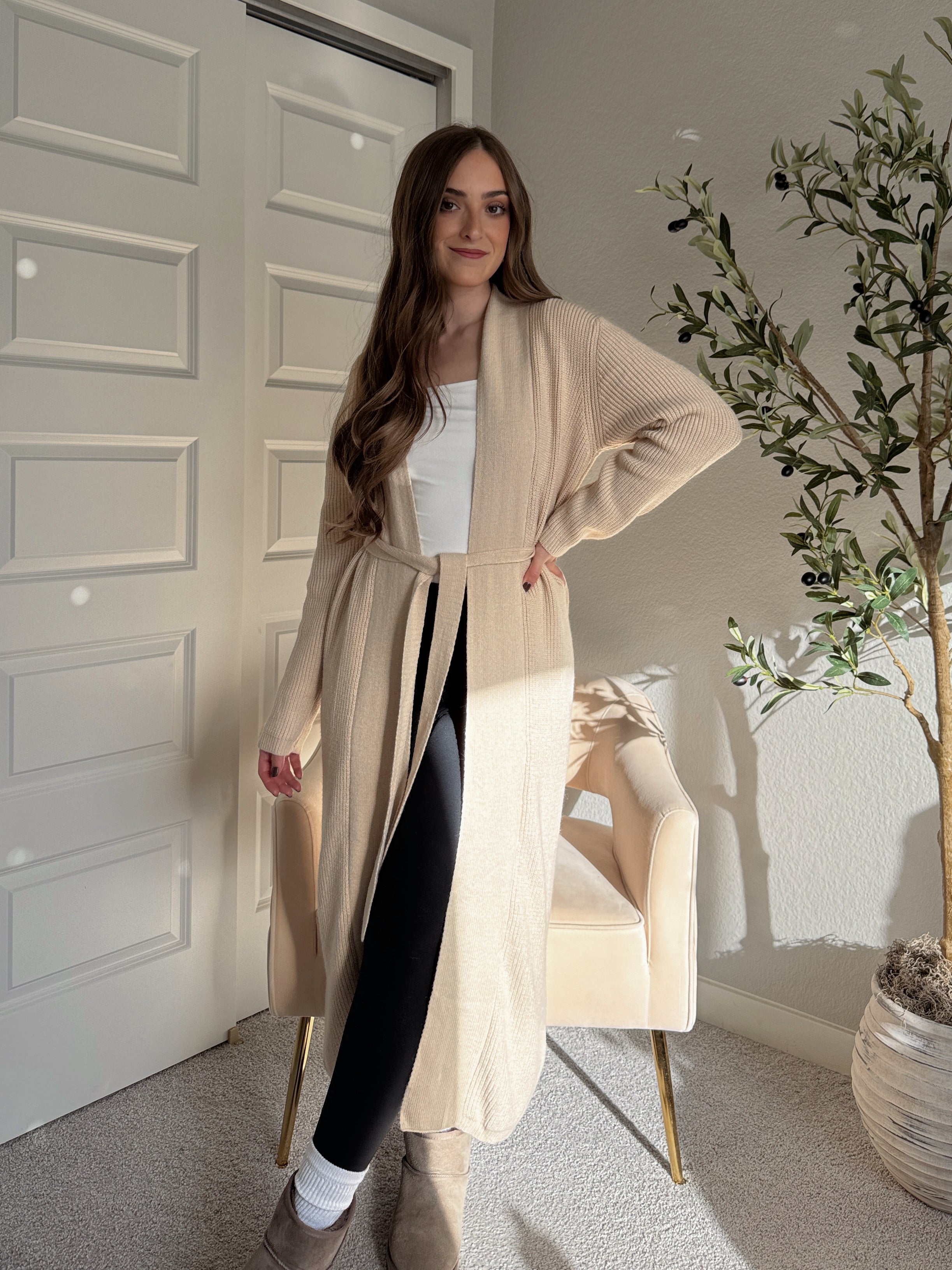 カーディガン Knit Long Cardigan Intimo Long Cardigan - Gigi Moda
