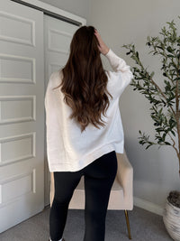 Frost Haven Oversized Turtleneck Sweater (Cream)