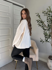 Frost Haven Oversized Turtleneck Sweater (Cream)