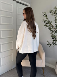 Frost Haven Oversized Turtleneck Sweater (Cream)