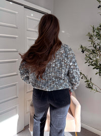 Frosted Pines Crew Neck Chunky Knit Sweater (Blue/Multi)