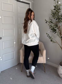 Glacier Embroidered Oversized Crewneck Sweatshirt (Light Heather Gray)