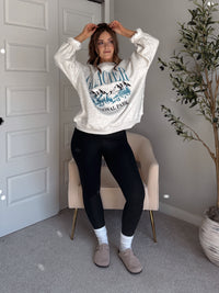 Glacier Embroidered Oversized Crewneck Sweatshirt (Light Heather Gray)