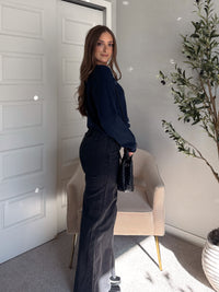 Hannah Lightweight Button Down Cardigan (Navy)