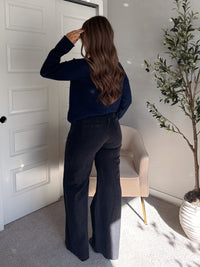 Hannah Lightweight Button Down Cardigan (Navy)