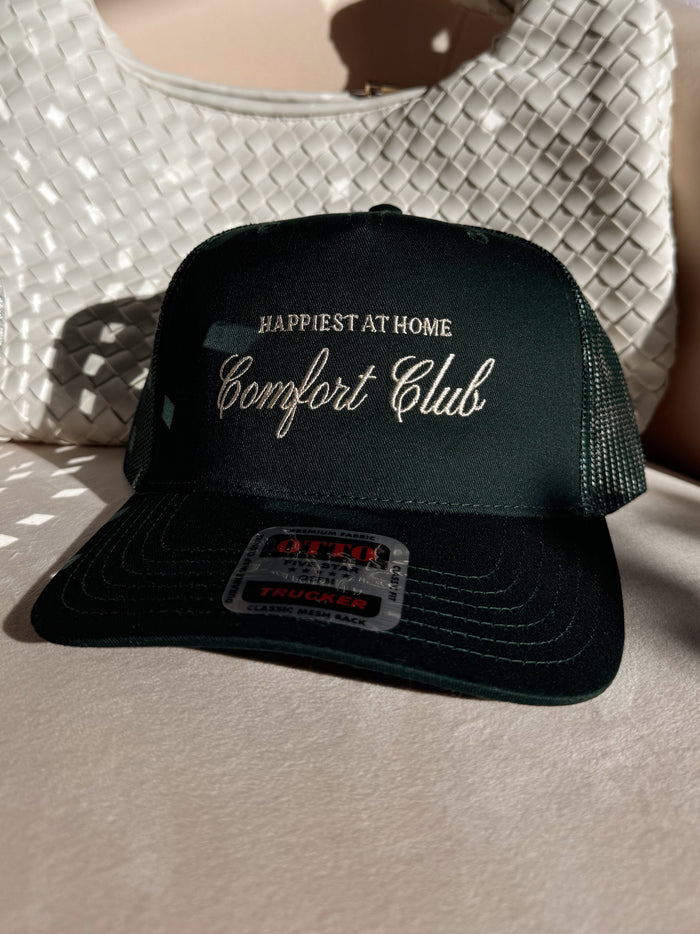 Happiest at Home Comfort Club Mesh Trucker (Dark Green)