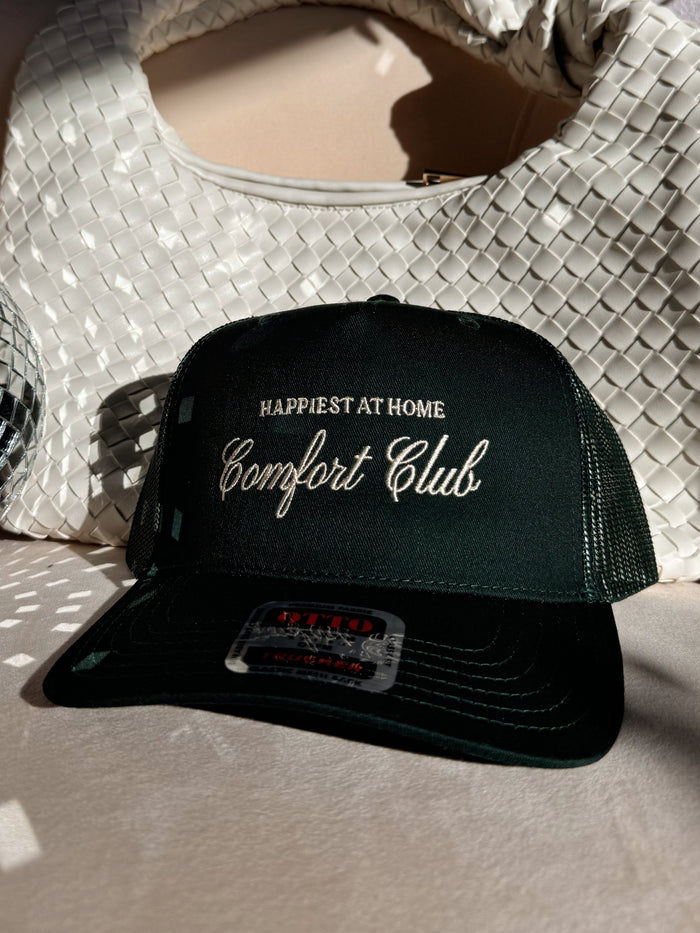 Happiest at Home Comfort Club Mesh Trucker (Dark Green)