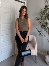 Harrison Textured Button Up Sweater Vest (Olive)