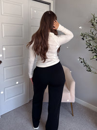 Hayes Long Sleeve Micro-Ribbed Henley Top (Natural)