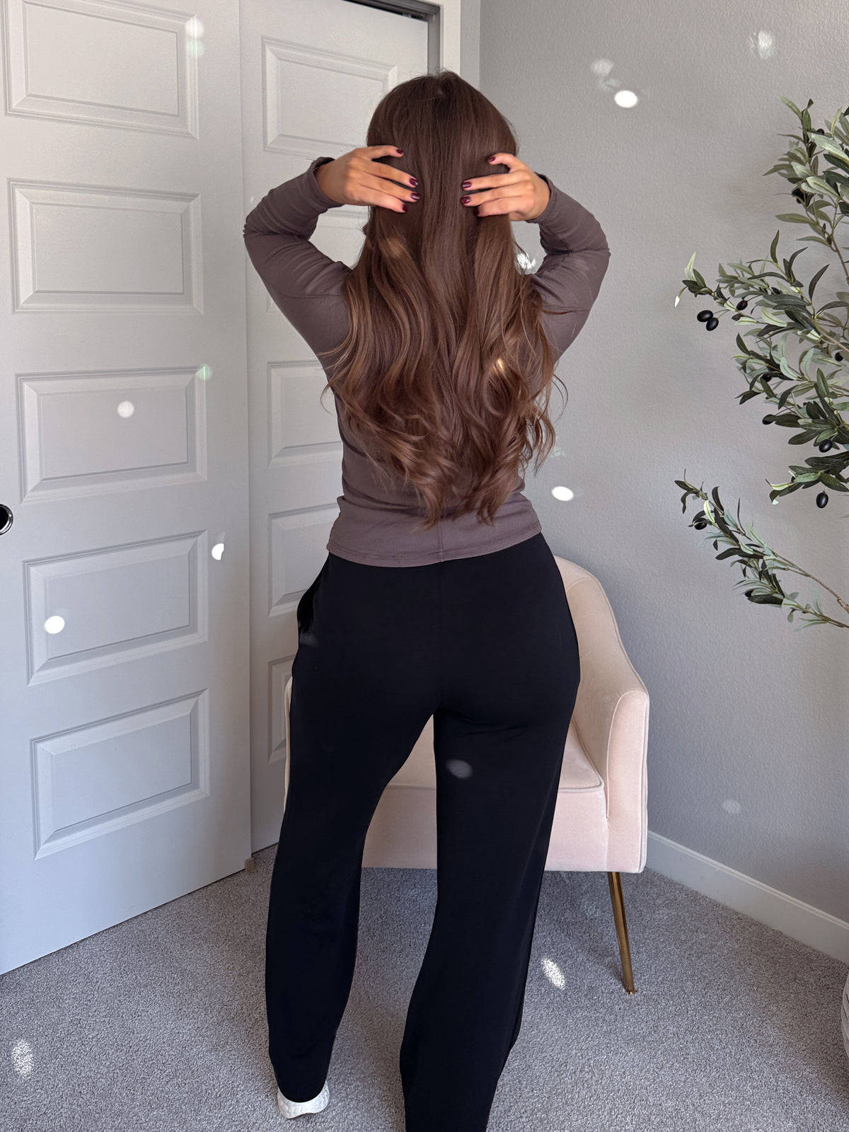 Hayes Long Sleeve Micro-Ribbed Henley Top (Truffle)