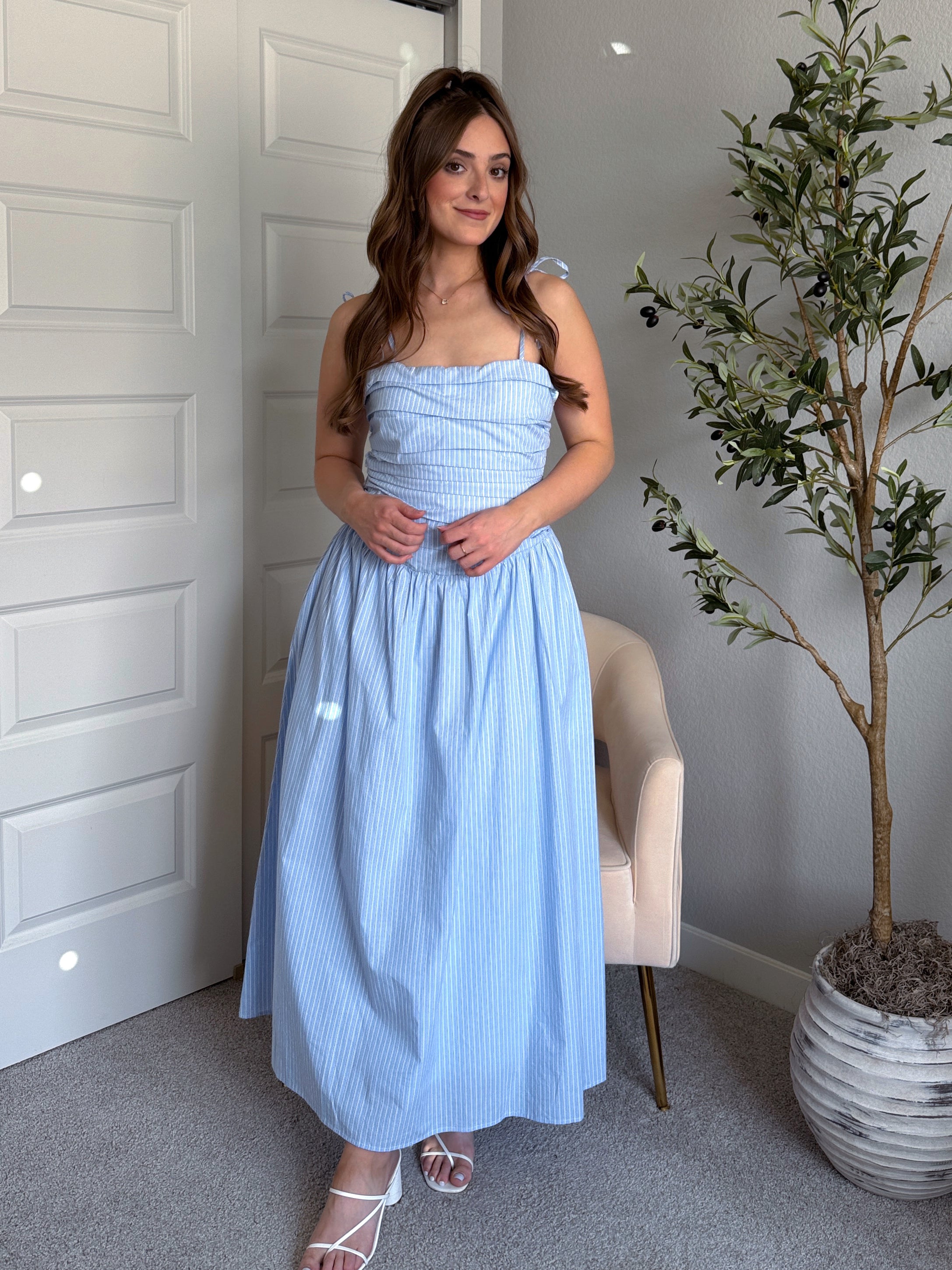 NAB　THETOE montauk waist gather dress Montauk Waist Gather Dress – THE TOÉ