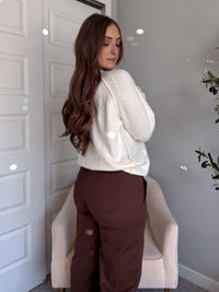 Lucie Oversized Henley Sweater (Cream)