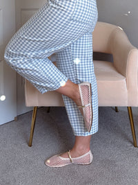 Maisy Mesh Mary Jane Gold Strap Flats (Bone)