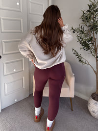 Mammoth Embroidered Oversized Crewneck Sweatshirt (Bone)