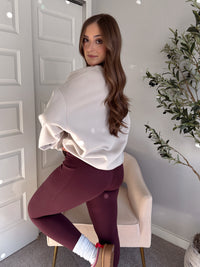 Mammoth Embroidered Oversized Crewneck Sweatshirt (Bone)