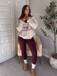 Mammoth Embroidered Oversized Crewneck Sweatshirt (Bone)