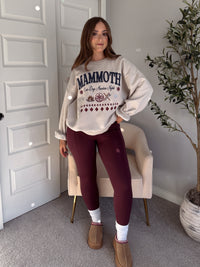 Mammoth Embroidered Oversized Crewneck Sweatshirt (Bone)