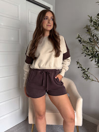 Maplewood Mineral Wash Cotton Lounge Shorts (Espresso)