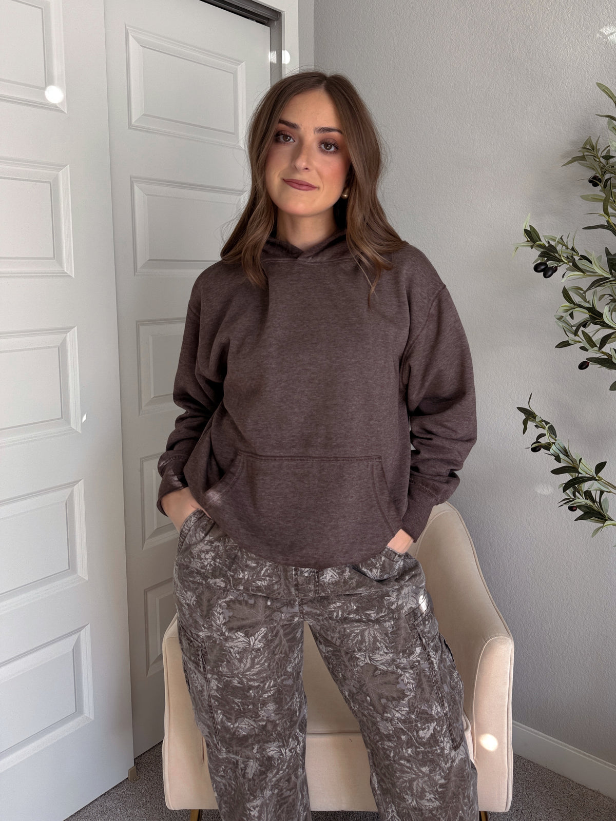 Mesa Essential Burnout Fleece Hoodie (Espresso)