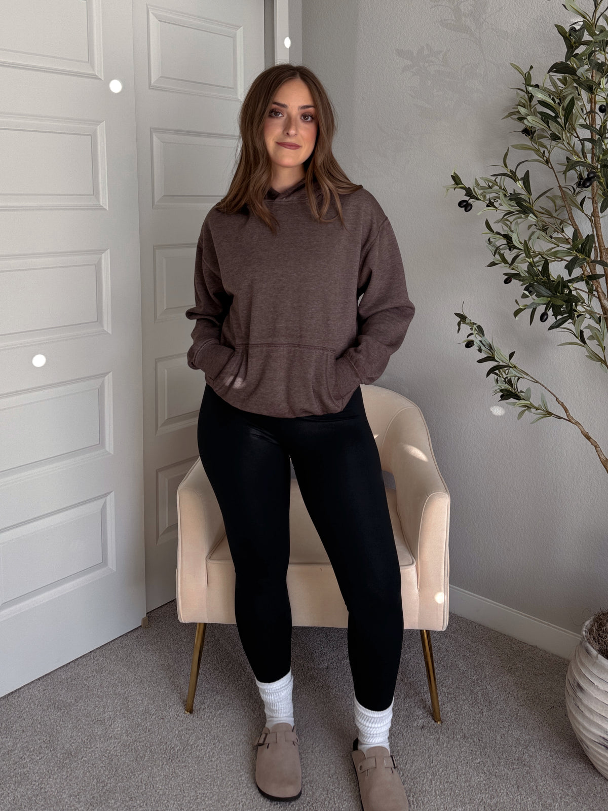 Mesa Essential Burnout Fleece Hoodie (Espresso)