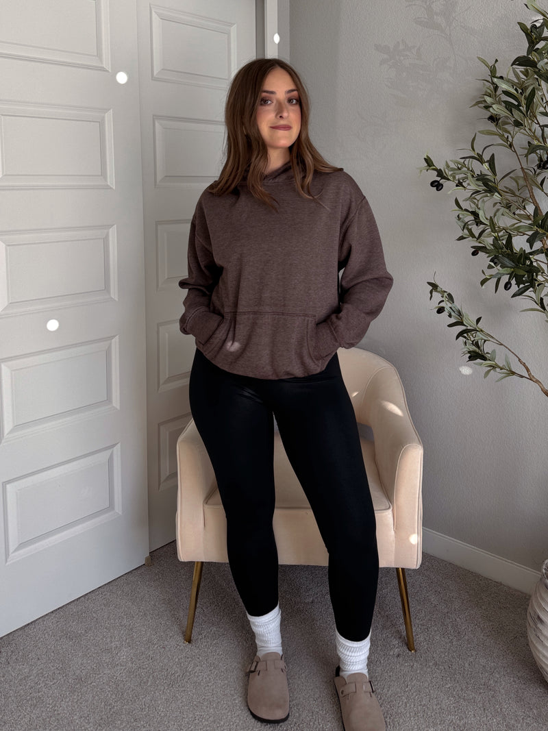Mesa Essential Burnout Fleece Hoodie (Espresso)