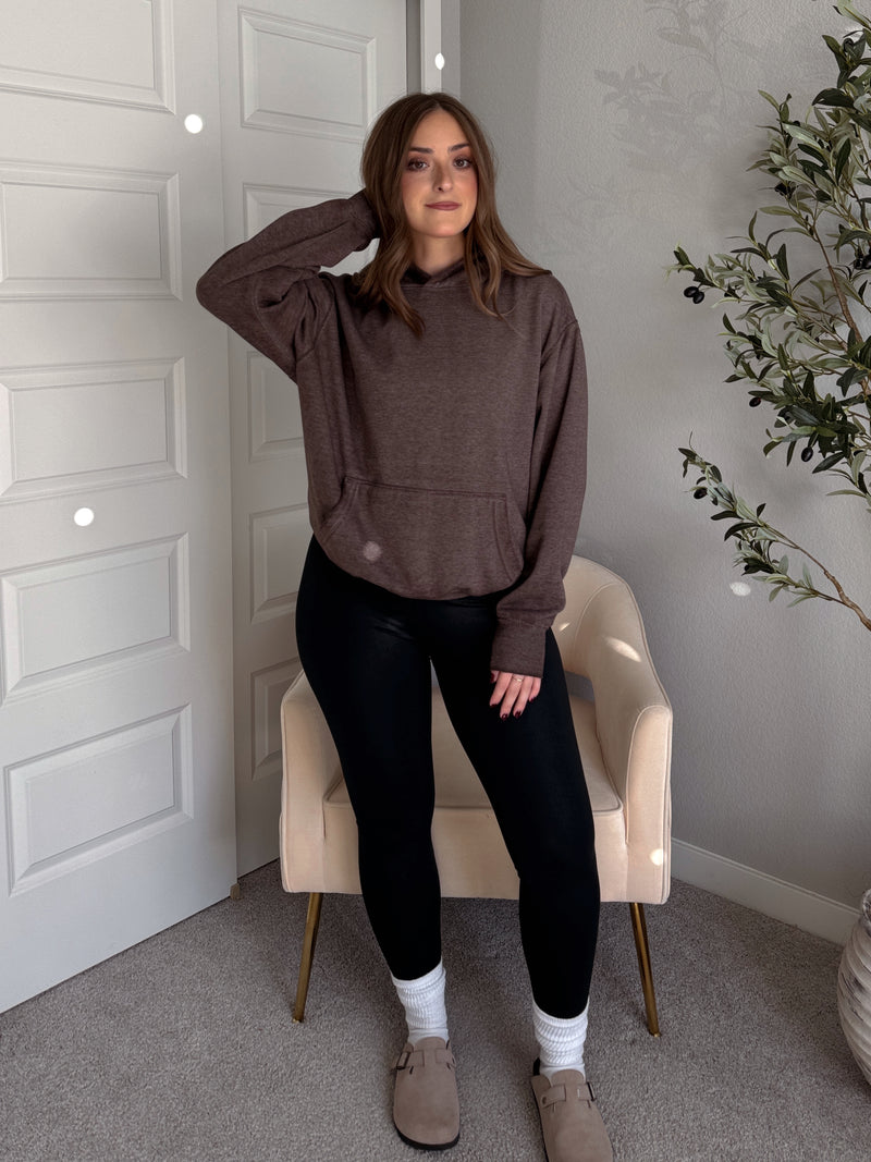 Mesa Essential Burnout Fleece Hoodie (Espresso)