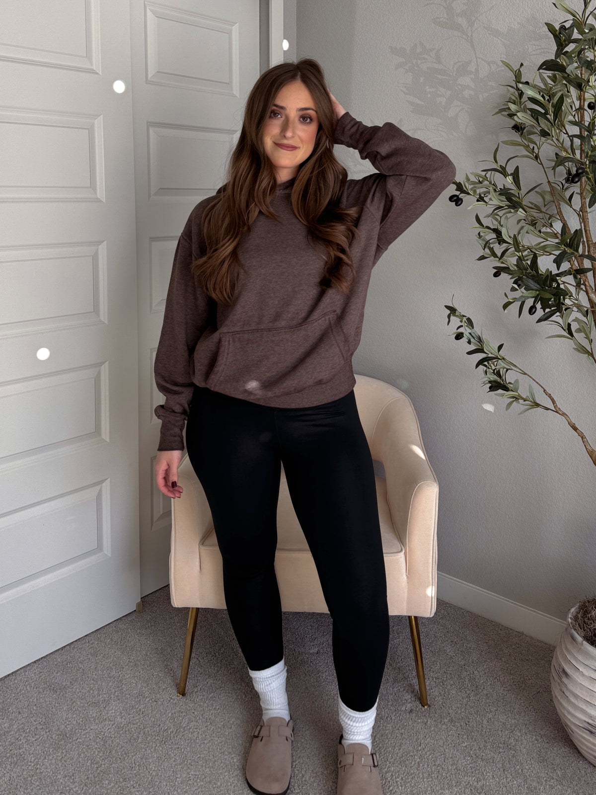Mesa Essential Burnout Fleece Hoodie (Espresso)