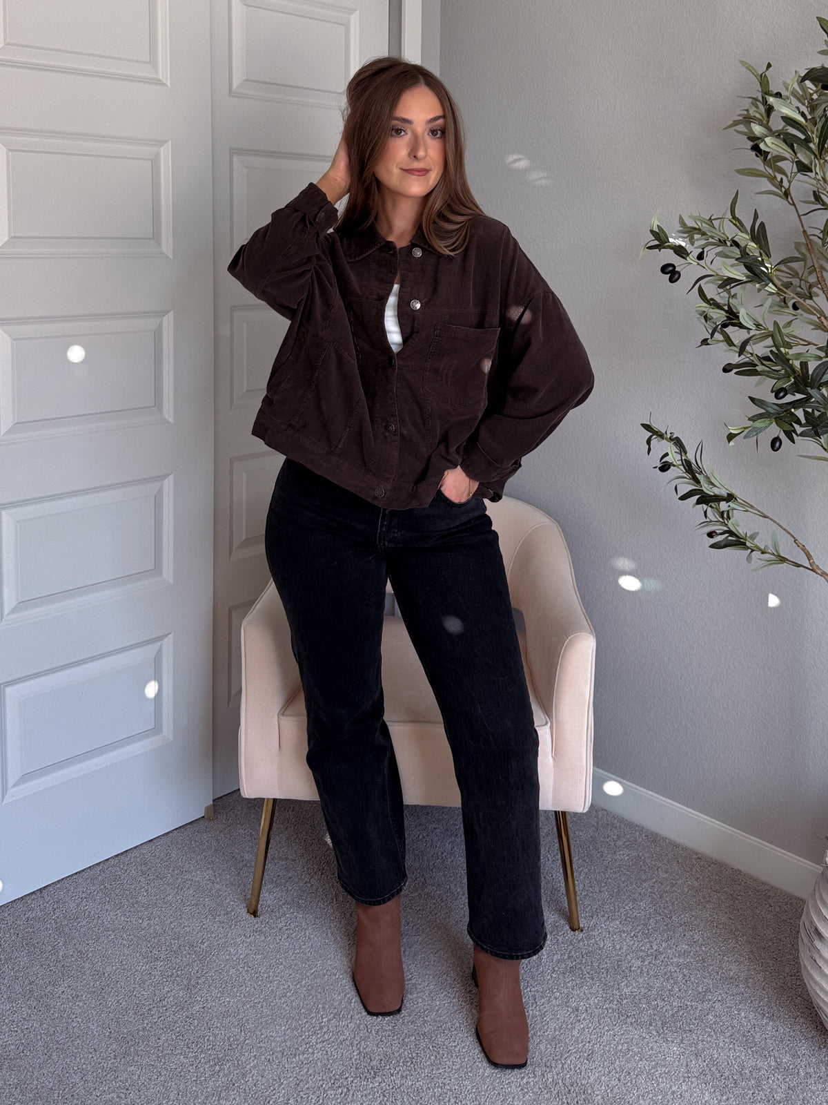 Montreux Lightweight Cotton Corduroy Jacket (Espresso)