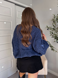 Noelle Oversized Chunky Cable Knit Sweater (Indigo)