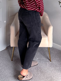 Nolita High Rise Barrel Leg Jeans (Washed Black)