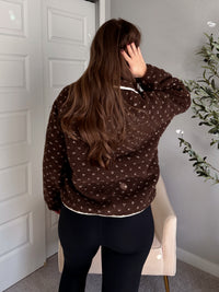 Oakridge Oversized Speckled Sherpa Jacket (Brown/Taupe)
