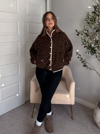 Oakridge Oversized Speckled Sherpa Jacket (Brown/Taupe)