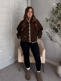 Oakridge Oversized Speckled Sherpa Jacket (Brown/Taupe)