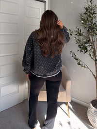 Oakridge Oversized Speckled Sherpa Jacket (Gray/Taupe)