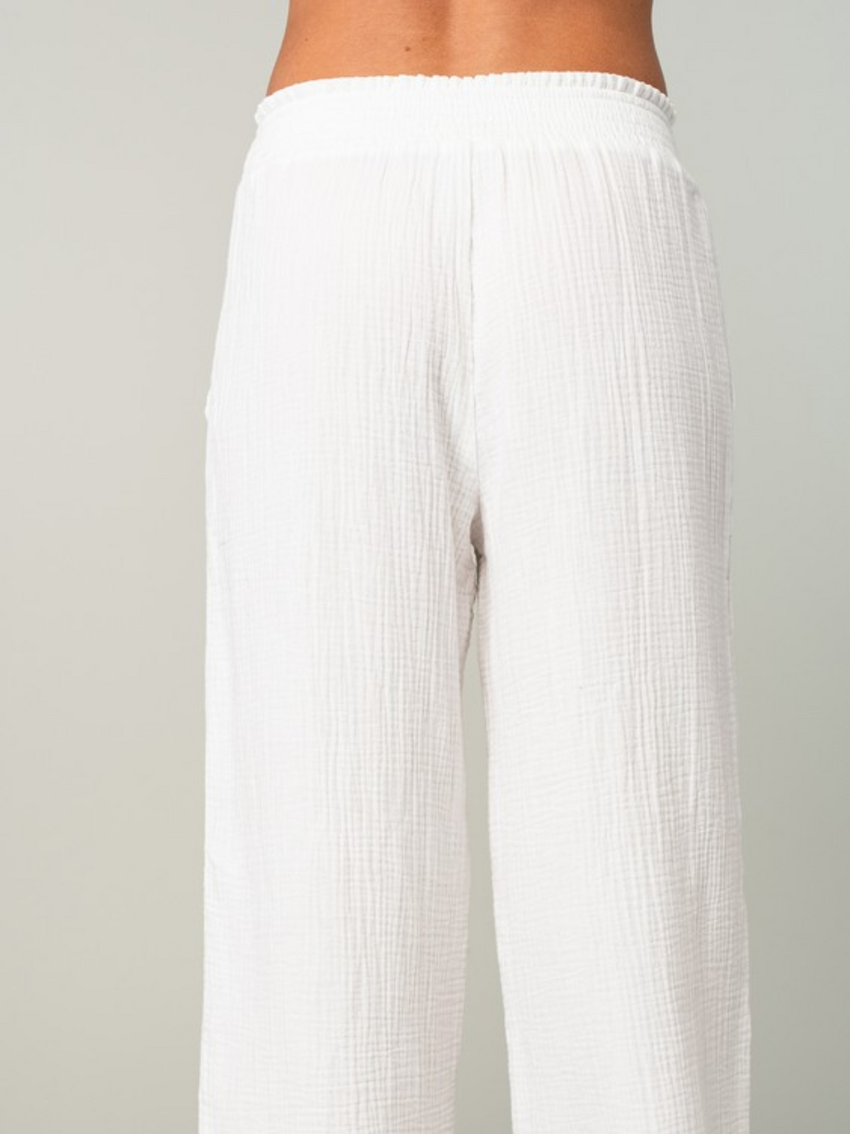 Oceanview Sheer Cover-Up Pants (White)