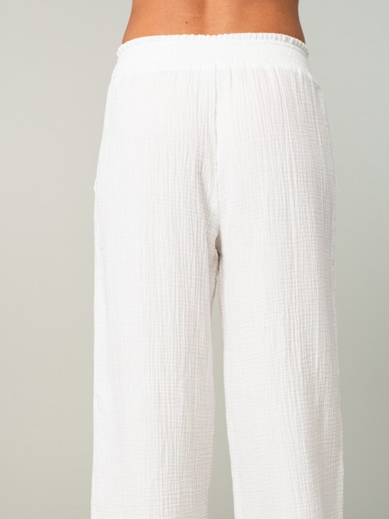 Oceanview Sheer Cover-Up Pants (White)