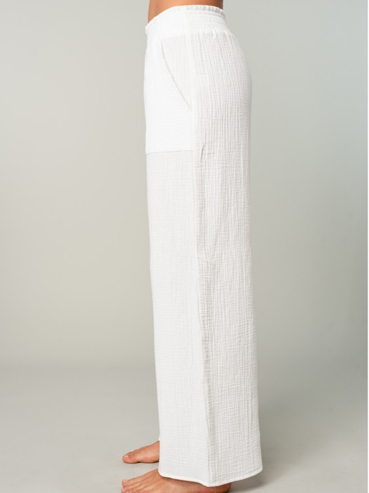 Oceanview Sheer Cover-Up Pants (White)
