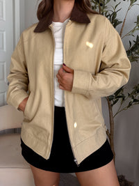 Orchard Oversized Collared Barn Jacket (Desert Beige/Brown)
